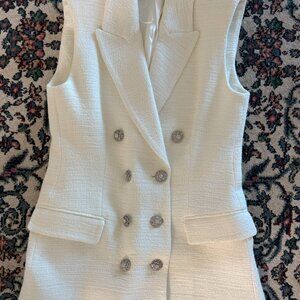 White Zara Vest Dress M Size 28